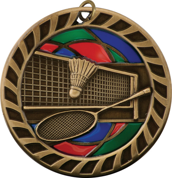 Stained Glass Medals-Badminton