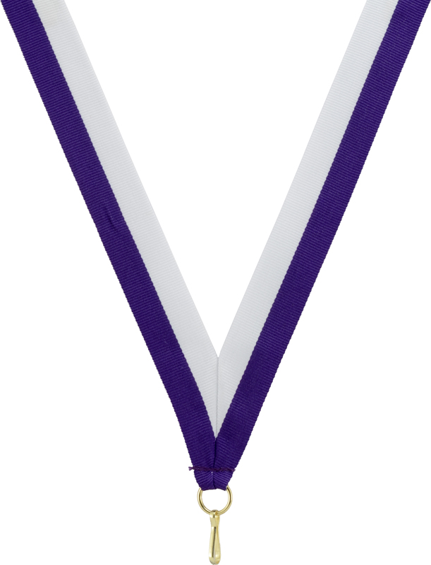 Neck Ribbons - PURPLE/WHITE